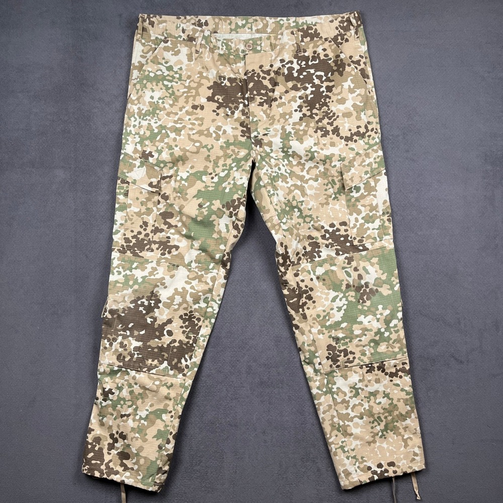 Mil-Tec Cargo Pants Mens XXL Regular Tan Flecktarn Camo Ripstop German 46x34